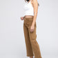 Acid Wash Frayed Cutoff Hem Straight Wide Pants