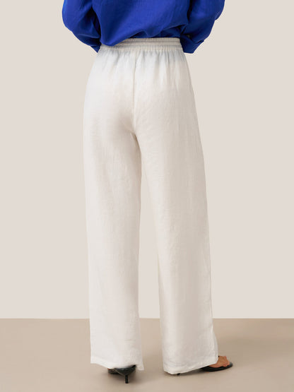 100% Linen Straight Leg Drawstring Pants – Lyon