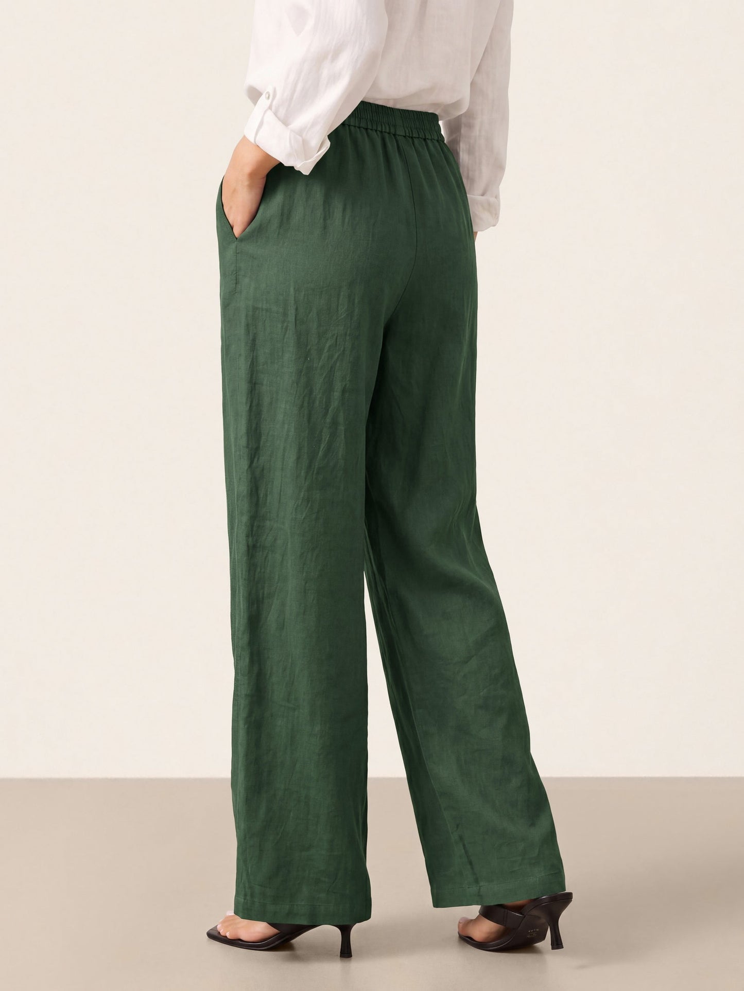 100% Linen Straight Leg Drawstring Pants – Lyon