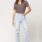 Super High Rise Distressed Crop Straight Jeans