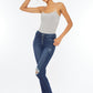 High Rise Piecing Detail Super Skinny Jeans