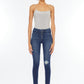 High Rise Piecing Detail Super Skinny Jeans