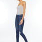 High Rise Piecing Detail Super Skinny Jeans