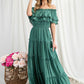 Off the Shoulder Ruffle Maxi Dress