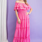 Off the Shoulder Ruffle Maxi Dress