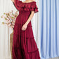 Off the Shoulder Ruffle Maxi Dress