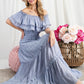 Off the Shoulder Ruffle Maxi Dress