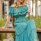 Off the Shoulder Ruffle Maxi Dress