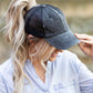 Distressed Messy Bun Hat Cap