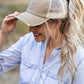 Distressed Messy Bun Hat Cap