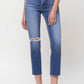 Mid-Rise Straight Crop Jeans