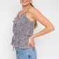 Sleeveless Elastic Waist Top With Ruffle