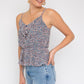 Sleeveless Elastic Waist Top With Ruffle