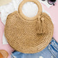 Straw Tassel O-Ring Tote