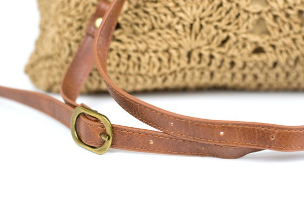 Woven Straw Backpack