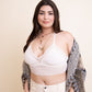 Plus Size Ribbed Lace Boho Racerback Bralette