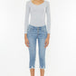 Mid Rise Capri Jean Pants