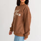 Letter Embroidery Oversized Sweatshirt