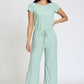 Spring Short Sleeve Jumpsuit W/Pocket