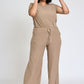 Spring Short Sleeve Jumpsuit W/Pocket