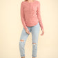 NT10047-Soft brushed solid knit casual top