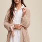 Popcorn Open Knit Cardigan Sweater