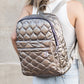 Jade Metallic Puffer Backpack