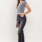 High Rise Stretch Distressed Crop Slim Straight