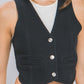 Denim Buttoned Vest Top