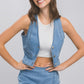 Denim Buttoned Vest Top