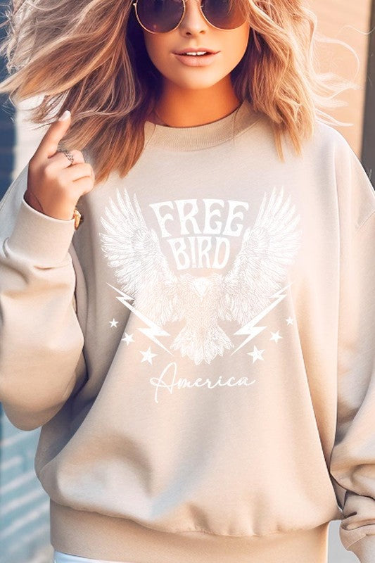 Free Bird America Graphic Fleece Sweatshirts