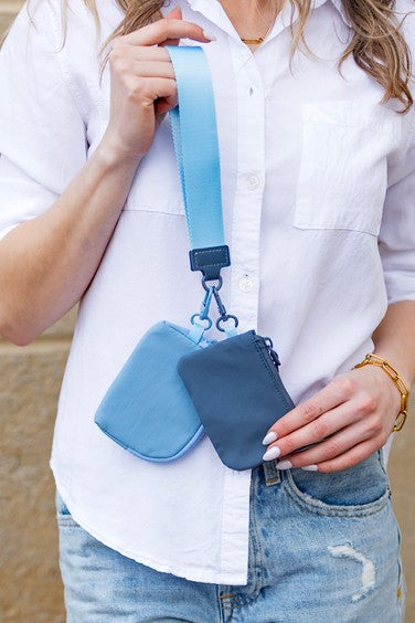 Clippable Dual Pouch Wristlet