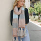 Colorblock Contrast Knit Oversized Scarf