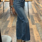 Midrise Flap Slim Wide Leg Jean