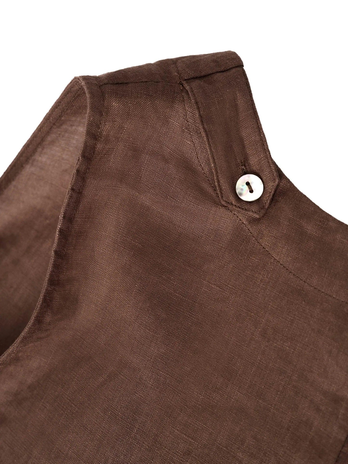 100% Linen Sleeveless Asymmetrical Hem Midi Dress – Sienna