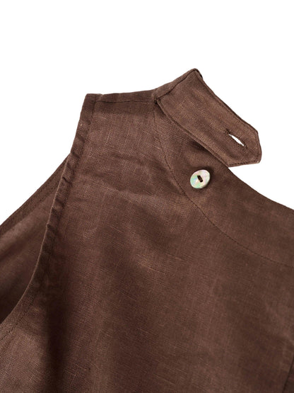 100% Linen Sleeveless Asymmetrical Hem Midi Dress – Sienna