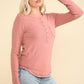 NT10047-Soft brushed solid knit casual top