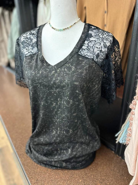 Lace Sleeve Tee