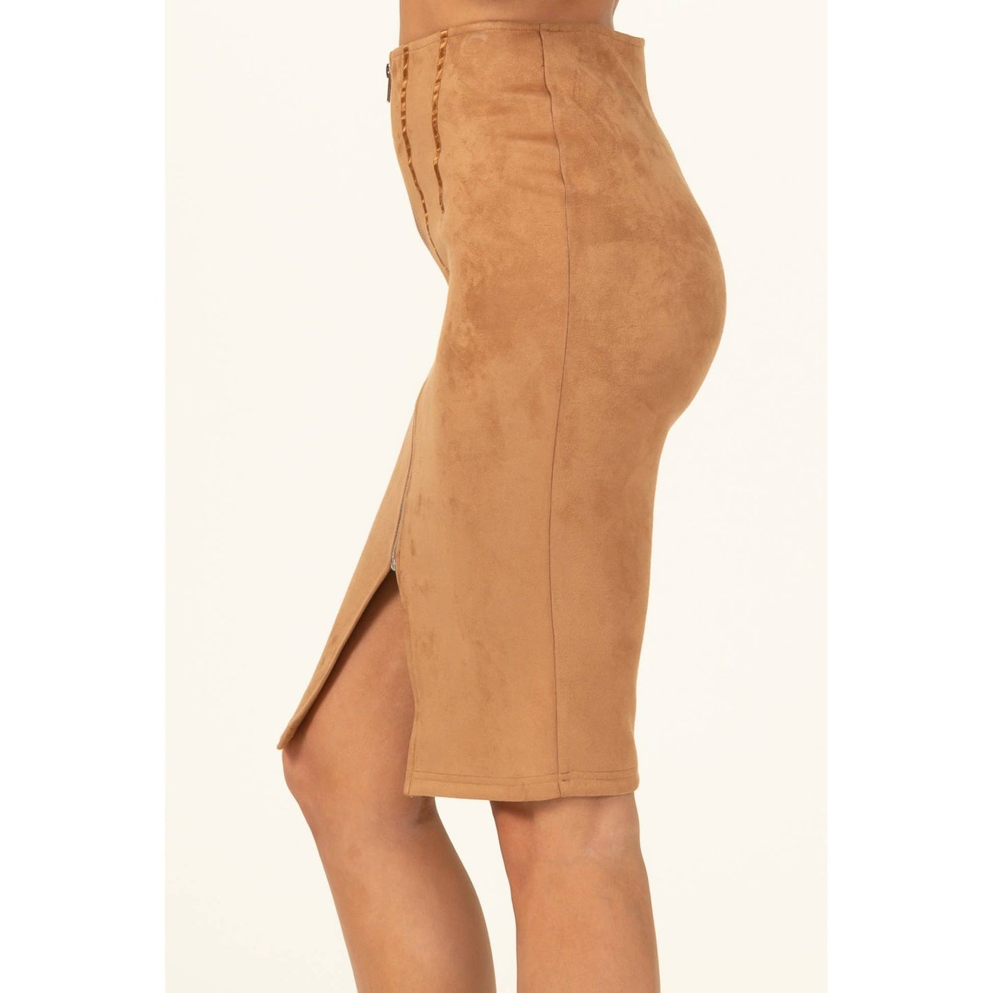 HF22C055-Zip Front Pencil Skirt