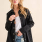 22641J  - Studded Elbow Chevron Back Oversized Twill Jacket