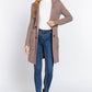 Long Sleeve Notched Collar Sweater Jacket