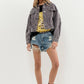 22393J - Braided Back Twill Denim Jacket