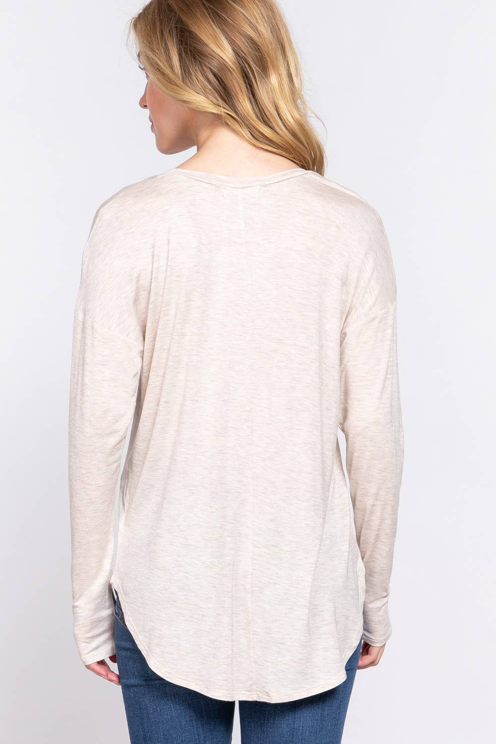 Long Dolman Slv Round Neck Rayon Jersey Top