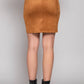 Side Ruched Detail Faux Suede Mini Skirt