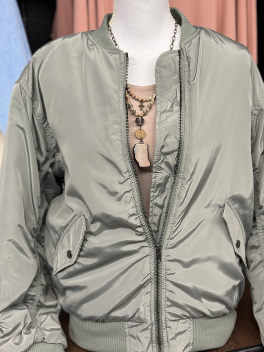 Olive Bomber Jacket