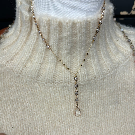 Pearly Beaded Layered Necklace