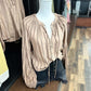 Striped Peasant Top - Brown