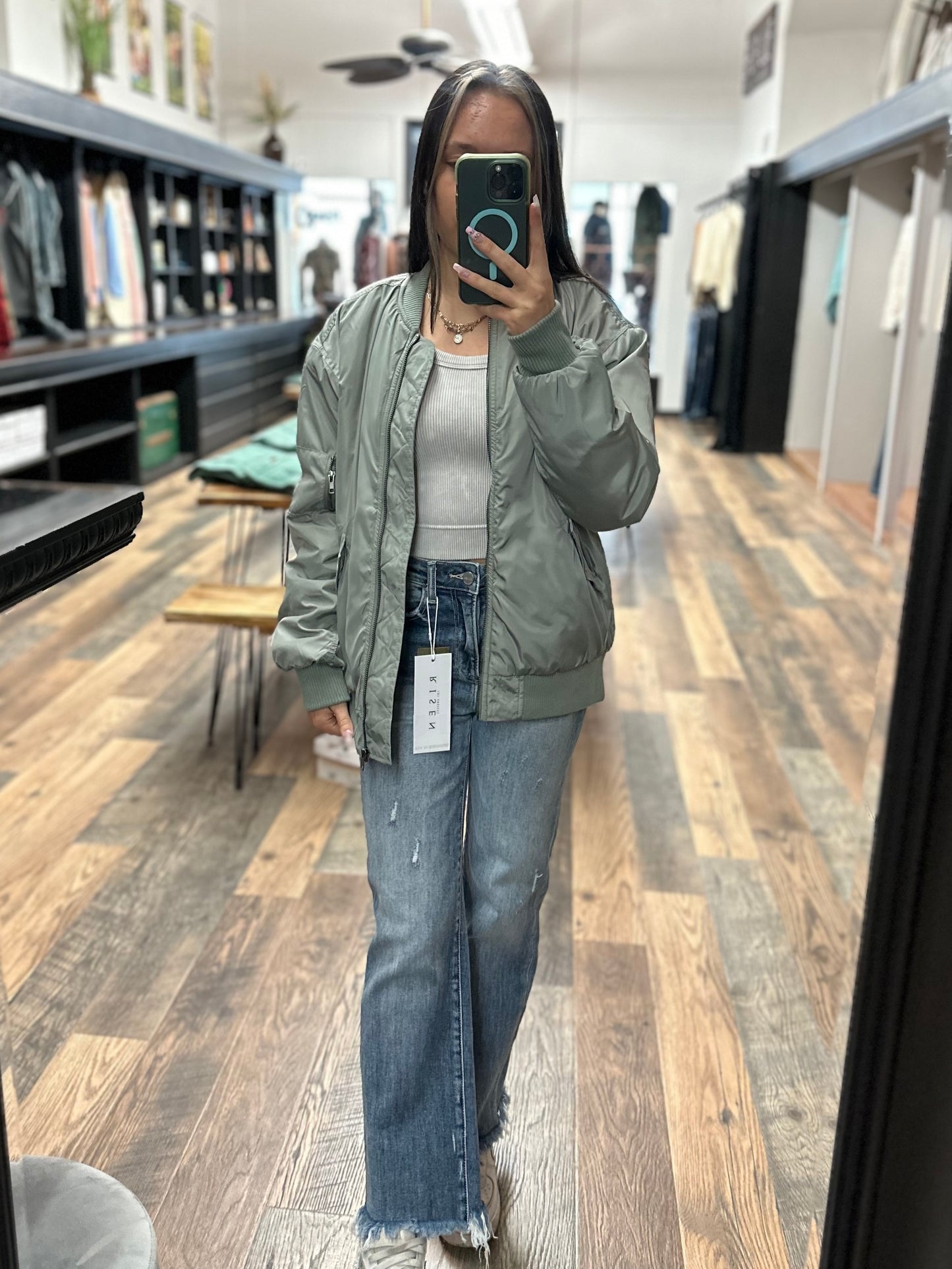 Olive Bomber Jacket