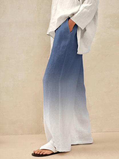 100% Linen Straight Leg Drawstring Pants – Lyon