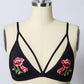 Rose Embroidery Patch Strap Bralette